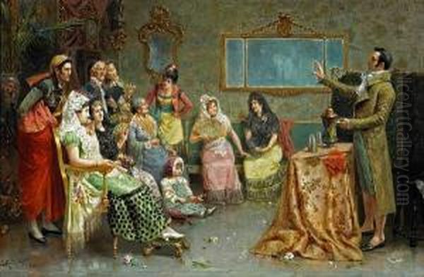 The Parlor Magician Oil Painting by Jose Rico Y Cedujo