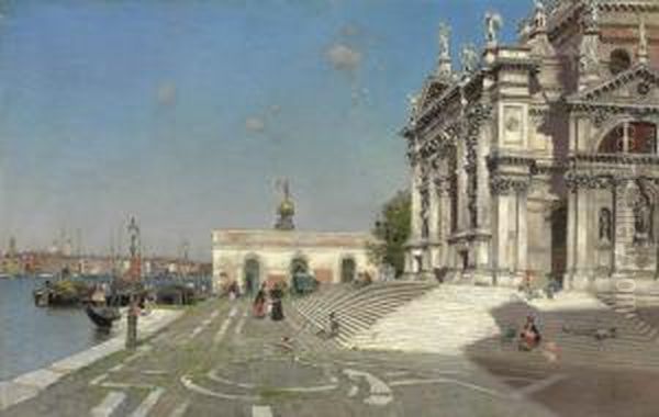 Santa Maria Della Salute, Venice Oil Painting by Martin Rico y Ortega