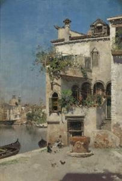 A Quiet Afternoon In Venice Oil Painting by Martin Rico y Ortega