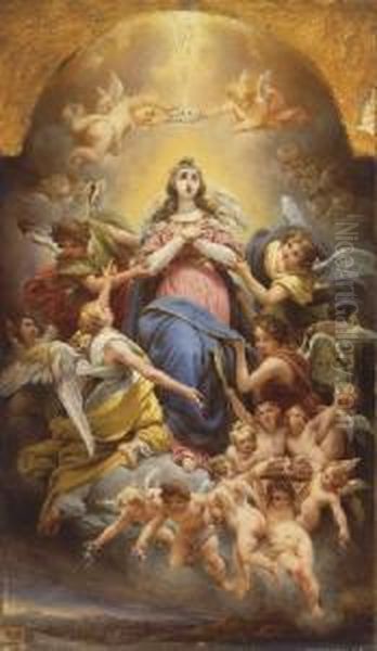 La Vierge De L'assomption Oil Painting by Louis Ricquier