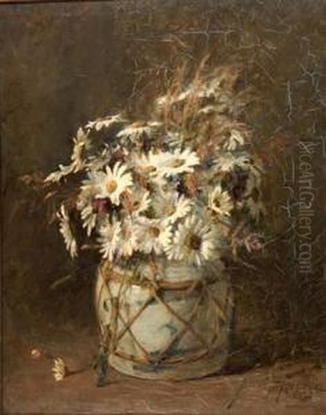 Marguerites Oil Painting by James Riddel