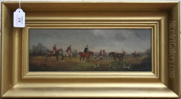 Sporting Scenes With Huntsmen On Horseback Following Hounds Oil Painting by Phillip Henry Rideout