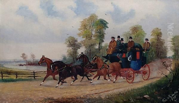 Stage Coaches In Spring And Summer. Oil Painting by Phillip Henry Rideout