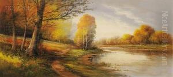 Along The River Oil Painting by Henry Orne Rider