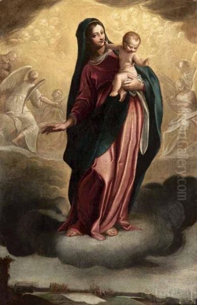 Madonna Con Il Bambino In Gloria Oil Painting by Claudio Ridolfi