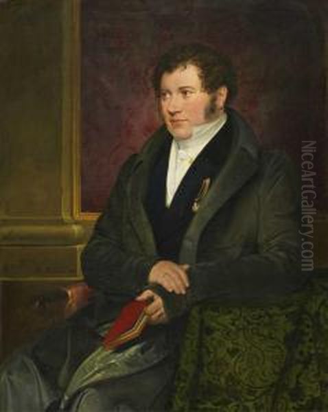 Portrat Des Bayerischeninnenministers Eduard Von Schenk Oil Painting by August Riedel