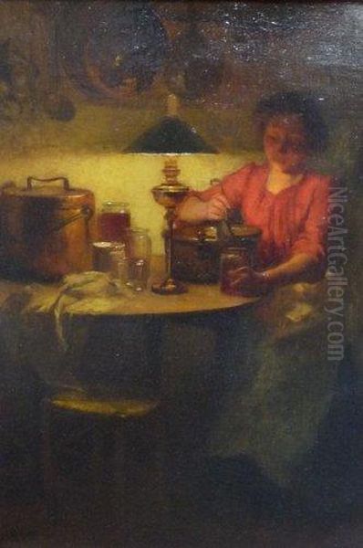  Jeune Femme A La Cuisine  Oil Painting by Marcel Rieder