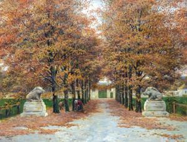 Herbst Im Lainzer Tiergarten Oil Painting by Felix Riedl