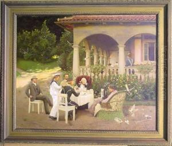 Summer Luncheon Oil Painting by Erich Riefstahl