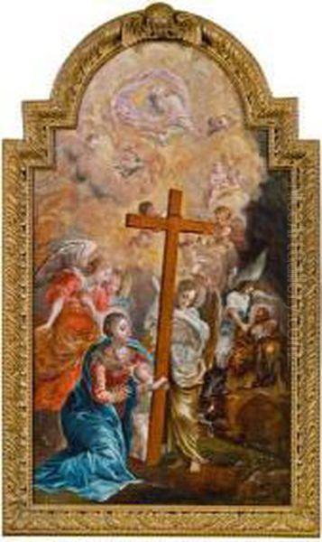 Madonna Mit Dem Kreuzhaltenden Christuskind Oil Painting by Johann Rieger