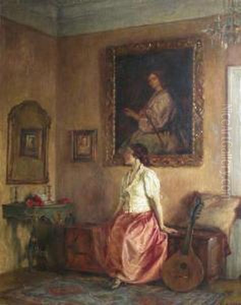 Dame Im Interieur Oil Painting by August Rieper