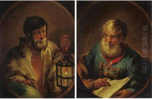 Portrait Of Diogenes 
And
 Portrait Of Socrates: A Pair Oil Painting by Balthasar Riep Riepp