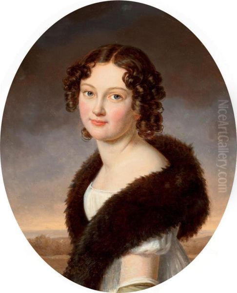 Portrait Of Countess Helene Lavadovsky Nee Vlodek Oil Painting by Henri-Francois Riesener