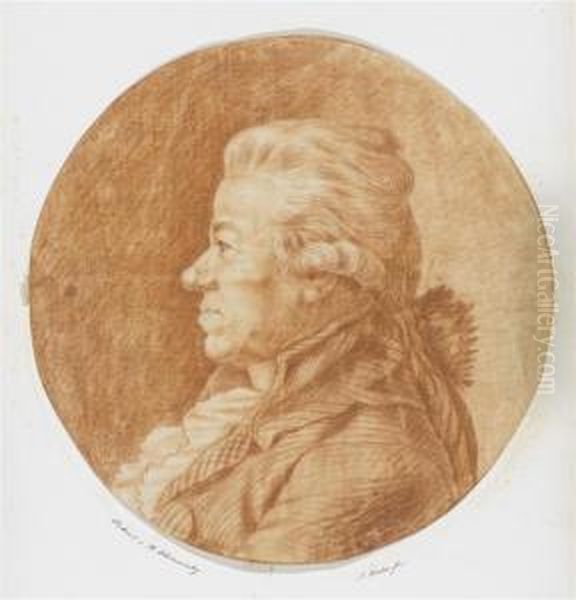 Portrait Of Daniel Nikolaus Chodowiecki In Profile Oil Painting by Jakob Rieter