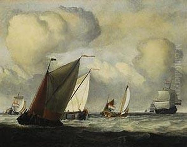 Marina Con Barcos De Vela Oil Painting by Jan Claes Rietschoof