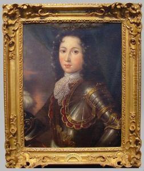 Portrait Of A Gentleman In Armor Oil Painting by Gaspard Rigaud