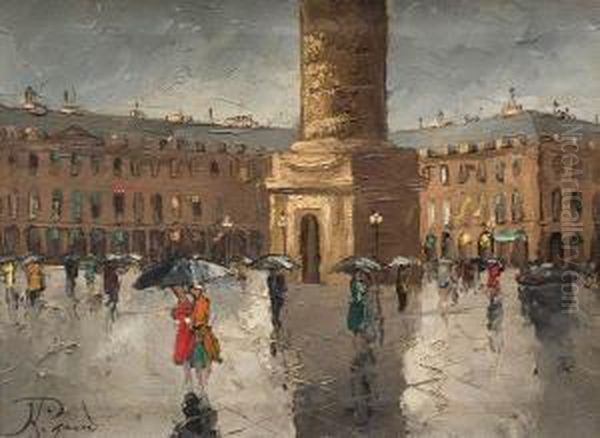 Plaza De Paris Oil Painting by Jacques Rigaud