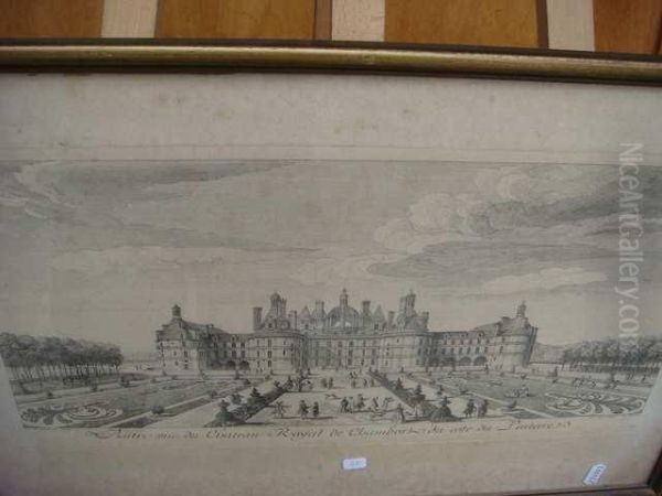 Vue Du Chateau De Chambord Oil Painting by Jean-Baptiste Rigaud