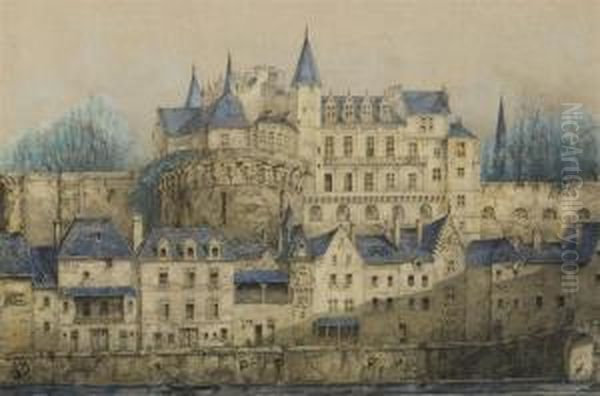 Troisieme Vue Du Chateau D'amboise Oil Painting by Jean-Baptiste Rigaud