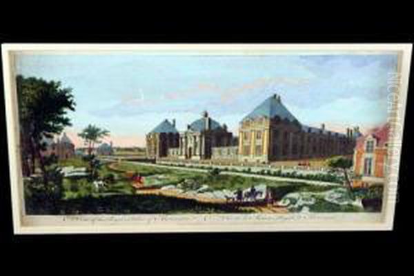 A View Of The Royal Palace Of Monceaux Oil Painting by Jean-Baptiste Rigaud