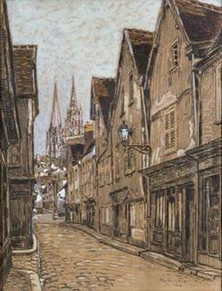 Rue De La Porte Guillaume Oil Painting by Pierre Gaston Rigaud