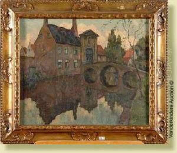 Vue De Bruges Oil Painting by Louis Rigaux