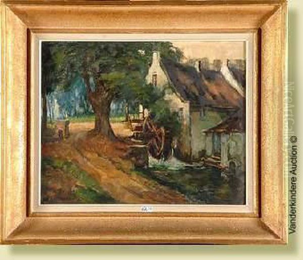 Le Moulin A Eau Oil Painting by Louis Rigaux