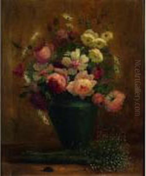 Bouquet De Fleurs Oil Painting by Louis Rigaux