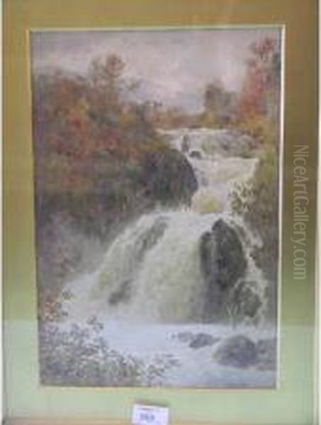 View Of Colwith Force Oil Painting by Cuthbert Rigby