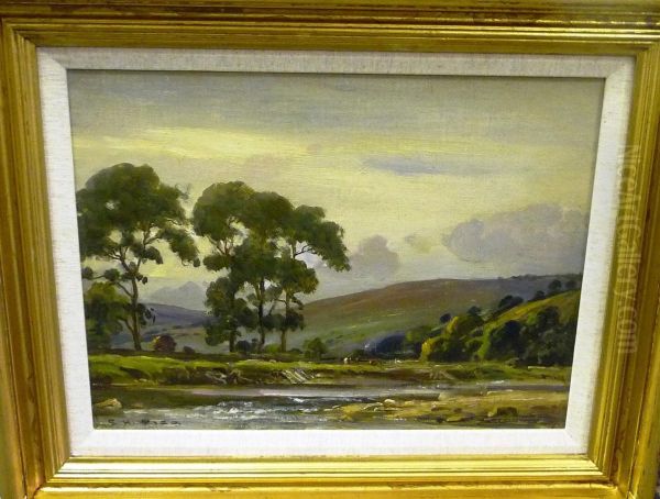 In A Yorkshire Dale Oil Painting by Ernest Higgins Rigg