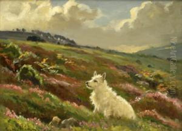 'cappie' - Near Maiden Castle Grinton Swaledale' Oil Painting by Ernest Higgins Rigg