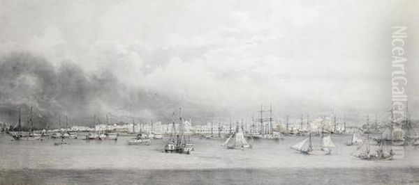 Panorama Of Belem Do Para, Brazil Oil Painting by Jean Philippe Leon Righini