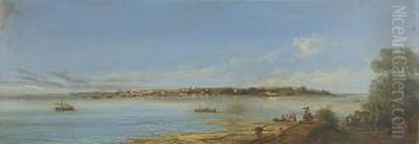 Panorama Of Sao Luis Do Maranhao, Brazil Oil Painting by Jean Philippe Leon Righini