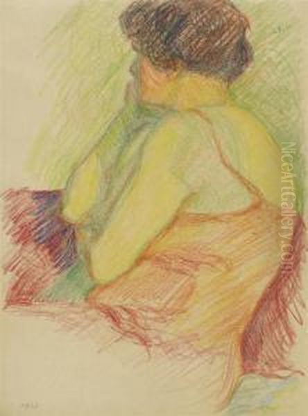 Nude From The Back Oil Painting by Sigismund Righini