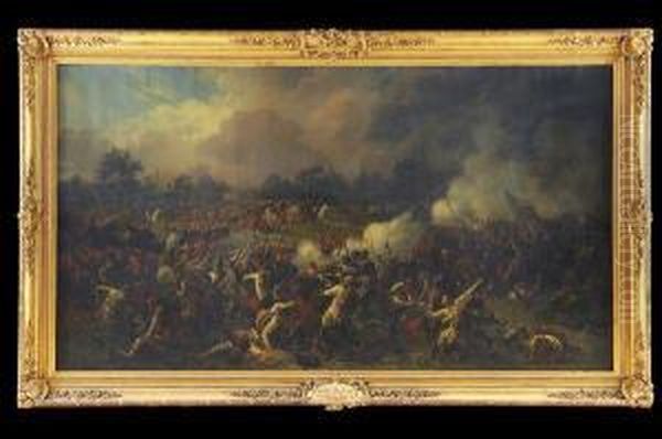 Le General Espinasse Au Combat De Marcallo Oil Painting by Jules-Alfred-Vincent Rigo