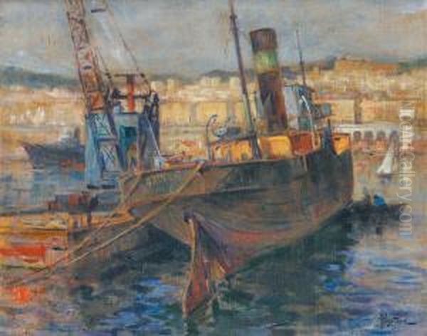 Port Et Ville D'alger Oil Painting by Alexandre Rigotard