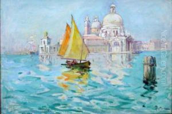 Vue De Venise Oil Painting by Alexandre Rigotard