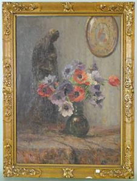 Vase De Fleurs Oil Painting by Leon Riket