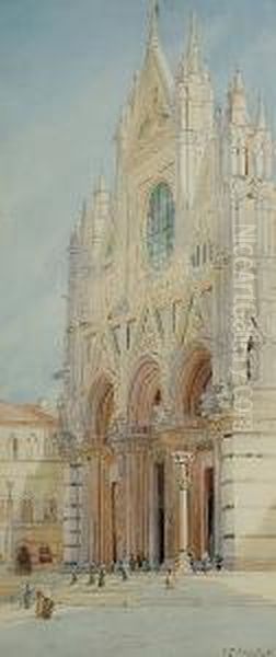 View Of The Duomo In Siena Oil Painting by Alexander Wallace Rimington