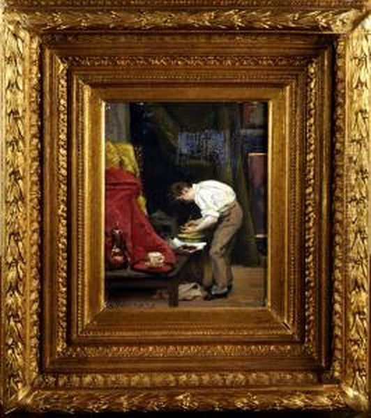 Le Peintre Dans Son Atelier Oil Painting by Johann Joseph Ringel