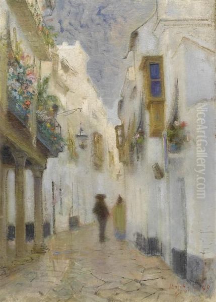 Lane In Seville Oil Painting by Paul, Paulus Philip. Rink