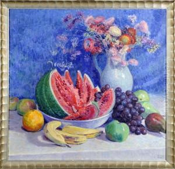 Nature Morte Aux Fruits Oil Painting by Lucien Rion