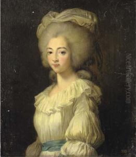 Portrait De Marie Josephine-louise De Savoie Oil Painting by Louis Edouard Rioult