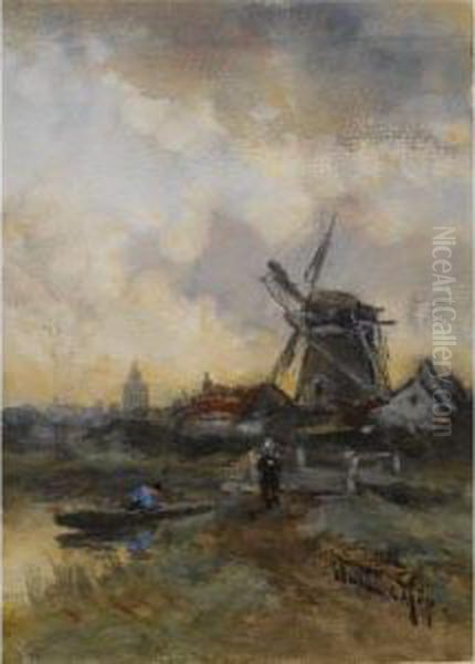 Herfstavond Oil Painting by Willem Cornelis Rip