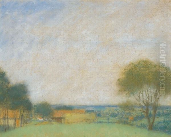 Hungarian Landscape Oil Painting by Jozsef Rippl-Ronai