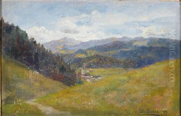 Sommerlandschaft Oil Painting by Oskar Ritter V. Pistor