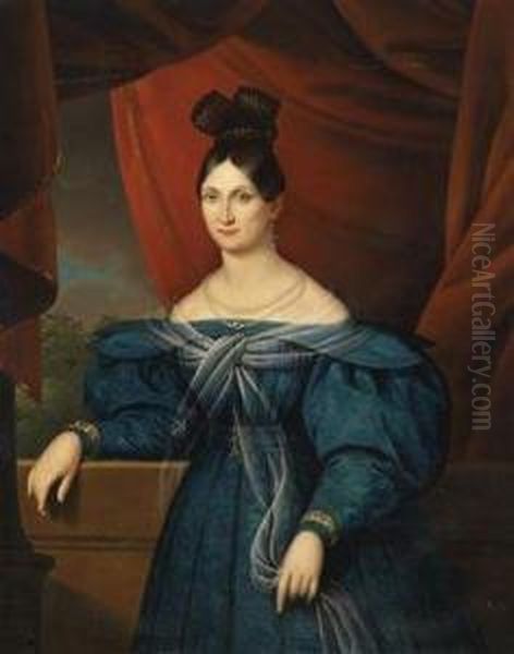 Portrait Of Anna Katharina Leibenfrost Oil Painting by Franz Ferdinand Xaver Ritter Von Lampi