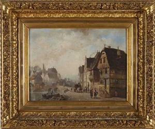 Raststation Vor Der Stadtbrucke Oil Painting by Wilhelm Ritter