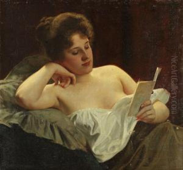 La Lecture Oil Painting by Albert Ritzberger