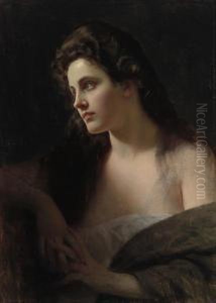 Ritratto Di Dama Oil Painting by Albert Ritzberger